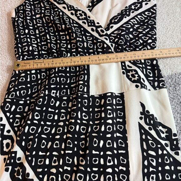 Aquazzura Dress Womens Sz 10 pavilion asymmetrical Silk in optic white & Black - Picture 8 of 16